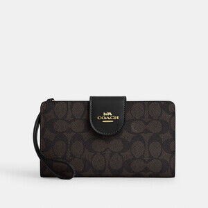 Brand new Authentic Coach Phone Wallet In Signature Canvas